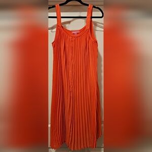 NWOT Pleated Orange Dress